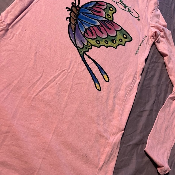 Ed Hardy Pink Long Sleeve with Butterfly Design - Picture 4 of 8